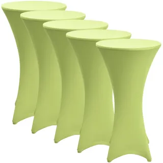 Beautissu Stehtischhusse Stretch Grün Ø 80 cm 5er Set