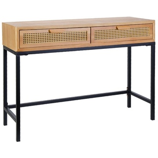 HomeGuru Konsolentisch Konsolentisch mit 2 Schubladen, Schreibtisch, Sideboard, Massivholz (1-St., Packung) beige