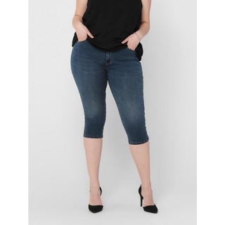 ONLY CARMAKOMA Jeansshorts 3/4Capri Jeans Shorts Denim Hose Übergröße Plus Size CARAUGUSTA 4795 in Blau blau