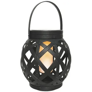 MARELIDA LED Solar Laterne schwarz H: 16cm D: 14,5cm inkl. Dämmerungssensor