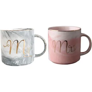 Und Bruchsichere Keramikbecher 2er Set Rosa Marmor Design