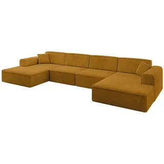 altdecor Eckcouch 6-Sitzer Senfgelb