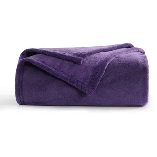 Aisbo Kuscheldecke Flauschig Decke Violett - Fleecedecke 150x200 cm Sofadecke Couchdecke, Weich Kuschelige Wohndecke Lila für Wohnzimmer Sofa Couch Blanket Warme Decke XL