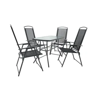 VCM Gartenmöbel-Set 5-tlg. Grau