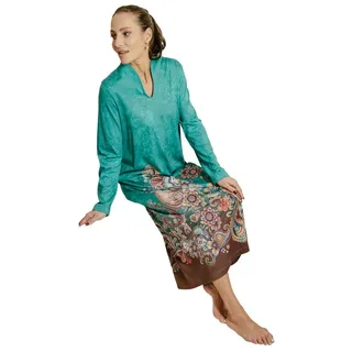 HUTSCHREUTHER Nachthemd Damen Schlafshirt lang (1-tlg) Extravagant grün 40