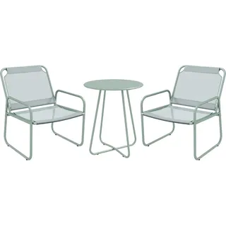 Outsunny 3tlg. Bistro-Set, Balkonmöbel-Set inkl. 1 Tisch, 2 Stühlen, Gartenmöbel-Set, Gartensitzgruppe für Garten, Terrasse, Mesh, Grün