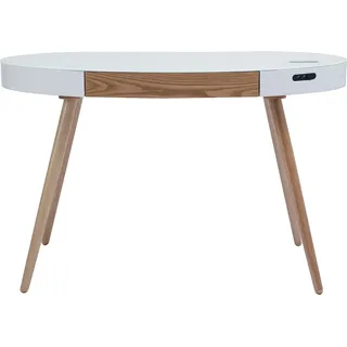 miliboo Multimedia-Schreibtisch L120 cm Weiß / Esche