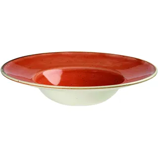 Churchill Stonecast -Wide Rim Bowl Pastateller- Ø24cm, Farbe wählbar (Spiced Orange)