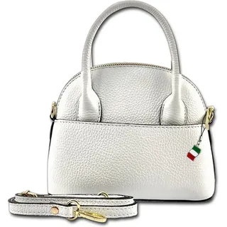 FLORENCE Umhängetasche Florence Umhängetasche Damen Handtasche (Umhängetasche, Umhängetasche), Damen Tasche Echtes Leder weiß, Made-In Italy weiß
