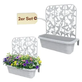 GarPet Balkonkasten 60 x 20 x 20 cm Weiß