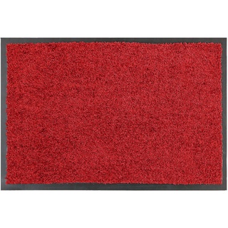 ASTRA Hochwertige Schmutzfangmatte - Fussmatte innen - bei 30° C waschbare Fußmatte - Rutschfester Läufer - Teppich Küche - Flur - rot 90x250 cm