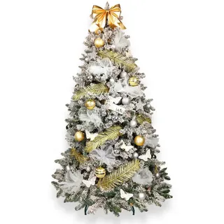 Laalu Weihnachtsbaum, Weiß, Champagner, Silber, Gold, Metall, Kunststoff, Tanne, Freiform, 150 cm, Dekoration, Weihnachtsdekoration, Weihnachtsbäume & Zubehör