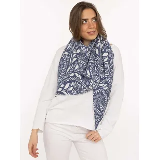 Zwillingsherz Dreieckstuch ZWILLINGSHERZ "Paisley Blätter", Damen, blau, Baumwollmischung, Modetücher, blumiges Muster, tolles Accessoire, vielseitig tragbar