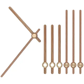PATIKIL 4 Set Uhrzeiger für Wanduhr φ25cm, DIY Modern Lautlos Uhr Holzmaterial, Wanduhren Selber Bauen Deko für Wohnzimmer Restaurant Büro - Form:E2