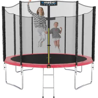 Kinetic Sports Trampolin Outdoor Salto 310 cm inkl. Sicherheitsnetz und Leiter Pink