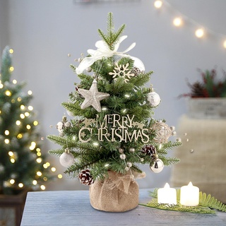 Mini Weihnachtsbaum Deko, 360° Drehbare Kleiner Künstlicher Weihnachtsbaum mit Beleuchtung und Musik, 50cm LED Weihnachtsbaum Künstlich für Weihnachtsdeko, Tischdeko, Party Deko (C)