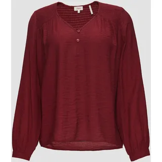 S.Oliver Strukturierte Bluse aus Viskosemix mit Smok Details rubinrot 38