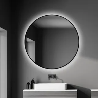 DSK Design LED-Lichtspiegel Silver Globo Ø 100 cm Schwarz Matt Rund