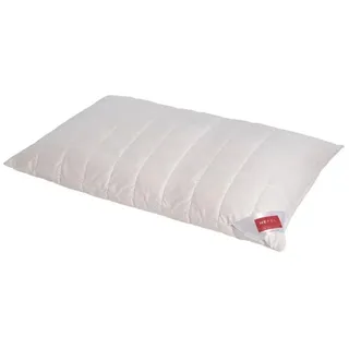 Hefel Naturhaarkissen, Füllung: 100% Wolle (Schurwollnoppen und Zirbenflocken), Bezug: Baumwolle, Seitenschläfer, Rückenschläfer, Bauchschläfer, Füllung variabel weiß 40 cm x 80 cm