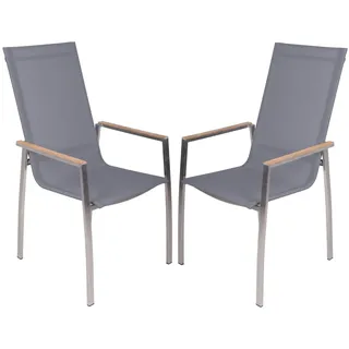 Garden Pleasure 2er Set Stapelstuhl Pavia Gartenstuhl Essstuhl Garten Terrasse Möbel Stuhl