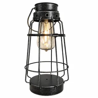 Laterne Silber Solarlampen für Außen Outdoor Laterne Wetterfest, Akku, Maritim Metall altsilber, 1x LED 0,06W 3000K, DxH 16x27 cm