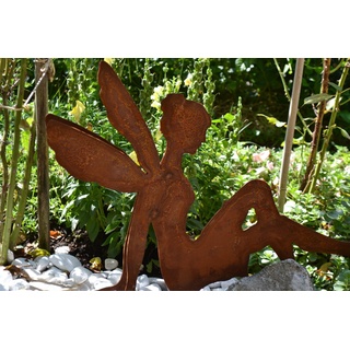 Gartenstecker - dekorative Elfe/Engel/Gartenfee aus Stahl mit Edelrost -gute Qualität