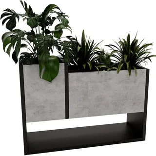 craftpak Blumenständer für Innenräume, Blumenkasten ohne Einsatz, Pflanzkasten 45x64,5x22,6cm - BETON