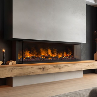 muenkel design wall fire electronic PRO FLR 1160 [Opti-myst Elektrokamineinsatz Wandeinbau]: Glasscheibe links + rechts - ohne Dekoholz - Ohne Heizung - Wasserleitung