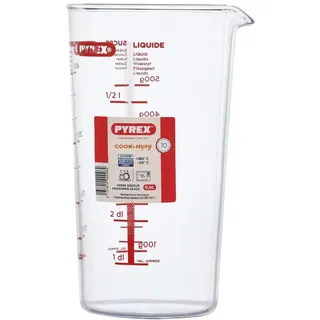 Pyrex GRADUIERTER KANNE 0,5 L, Transparent with Red Measure, one Size