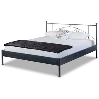 BedBox Metallbett Lena, elegantes Metallbett ein wahrer Designklassiker, stabil und langlebig, pulverbeschichtet schwarz 140 cm x 200 cm