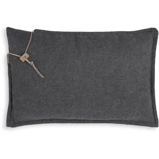 KNIT FACTORY - Imre Kissen - Anthrazit - 60x40 cm | Sofakissen mit Füllung und Bezug - Couchkissen - Zierkissen - Dekokissen - Moderner Wohnstil