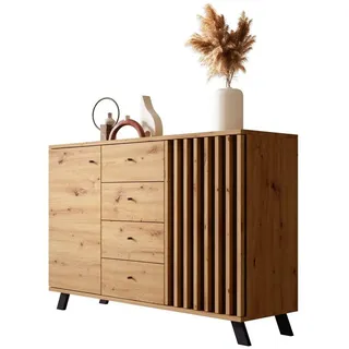 Newroom Highboard 118 x 85 x 40 cm Wildeiche / Braun