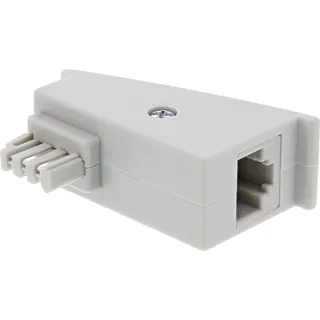 InLine TAE-F Adapter, TAE-F Stecker auf RJ45 Buchse, 8P2C für Fritzbox, grau