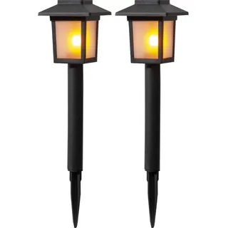 StarTrading Solarleuchte Kunststoff 7,5x23 cm 2er Set schwarz