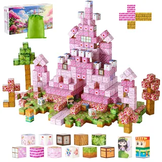 Vevor Magnetische Bausteine, 100-teiliges Prinzessinnen-Schloss-Set, Magnetblöcke, STEM Montessori-Spielzeug als Weihnachts- & Geburtstagsgeschenk, Konstruktions-Stapelspielzeug, ab 3 Jahren