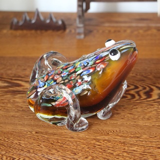 TURSGYZ Handgemachte Bunte Frosch-Figur aus mundgeblasenem Glas farbige Glasur Briefbeschwerer Geburtstagsgeschenk Tischdekoration Heimdekoration