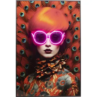 Kare DESIGN LED-Wandbild 55 x 75 cm Fancy Red Lady Acryl Bunt