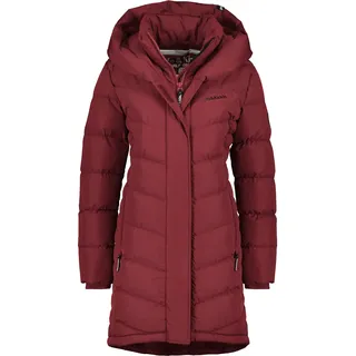 ALIFE and Kickin AngelaAK A Puffer Coat Damen Wintermantel Steppmantel Lange Winterjacke für Kalte Tage Mantel für Herbst & Winter Perfekt für Freizeit & Alltag Cranberry Juice M - M
