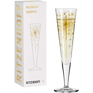 Ritzenhoff & Breker RITZENHOFF Champagnerglas 200 ml - Serie Goldnacht 5 - Edles Designerstück mit Echt-Gold - Made in Germany