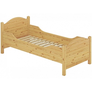 ERST-HOLZ Bett Seniorenbett Massivholzbett Kiefer mit Einlegeverstellbarkeit 90x200, Kieferfarblos lackiert beige