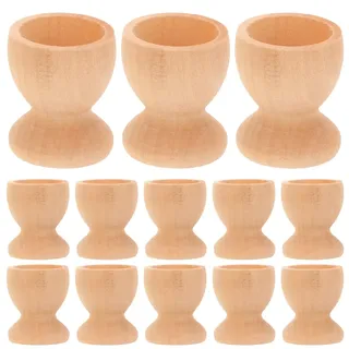 Garneck 24 Stück Holz Eierbecher Zum Bemalen – Ideal Für Bastelprojekte Und Ostern - Große Eierständer Perfekt Für Kreative Frühstücksdekoration Und Kinderaktivitäten