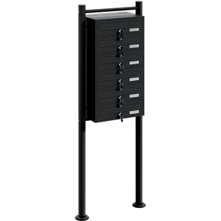 Wiltec 6er Briefkastenanlage Schwarz