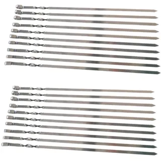 50 x Schaschlik Spieße 60cm Mangal Edelstahl Schampura Grill Fleischspieße BBQ