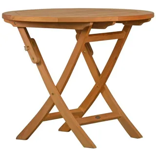 Kai Wiechmann Klapptisch Premium Teak Falttisch rund 90 cm als wetterfester Teak Gartentisch, klappbarer und unbehandelter Teakholztisch