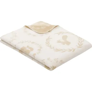 s.Oliver Kinderdecke S.OLIVER JUNIOR "Waldtiere", beige (beige, wollweiß), B:75cm L:100cm, Baumwolle, Polyacryl, Polyester, Wohndecken, mit süßen Waldtieren