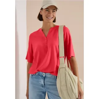 Cecil Kurzarm Bluse mit Split Neck Orange L