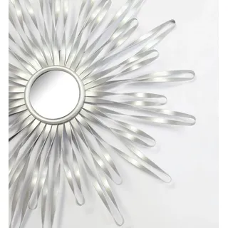 OTTO home Wanddekoobjekt Sonne, im 2er Set: 35 und 46cm (2er-Set, in schwarz, gold-oder silberfarben), Wanddekoration aus Metall mit kleinem Spiegel in der Mitte silberfarben
