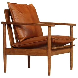 vidaXL Sessel 66 x 74 x 66 cm Braun Leder