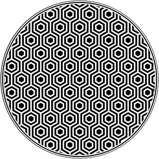 MYSPOTTI Vinylteppich "buddy QM" Teppiche Gr. Ø 136 cm, 0,5 mm, 1 St., schwarz (schwarz, weiß) Esszimmerteppiche