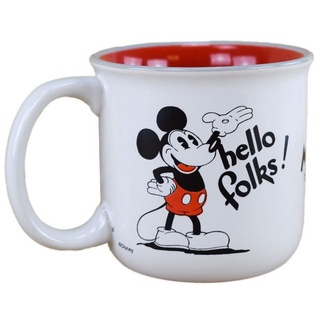 Stor Tasse Disney Mickey Mouse Frühstückstasse 90 Years ca. 400 ml Tasse, Keramik, authentisches Design rot|schwarz|weiß
